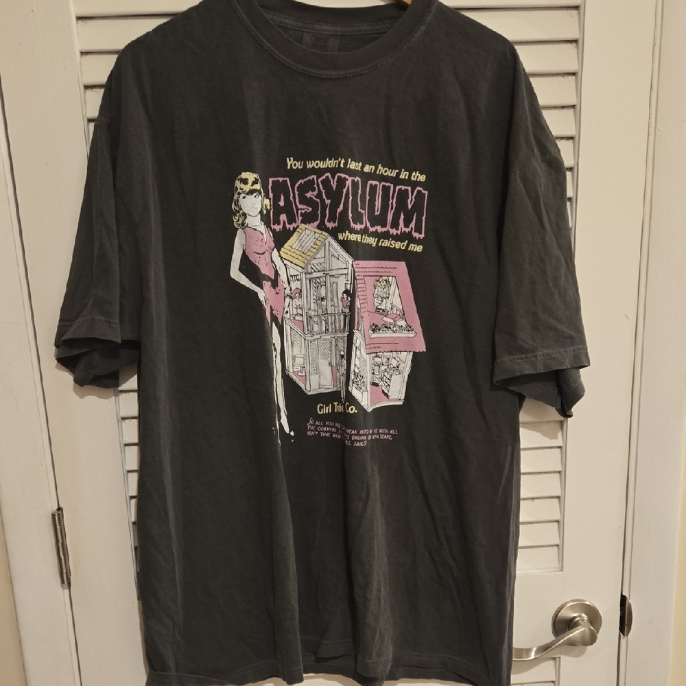Taylor Swift TTPD Asylum Graphic Black T-Shirt XXL